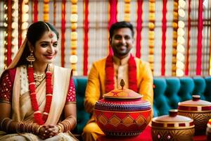 une magnifique Indien mariage dans Bombay. généré par ai photo