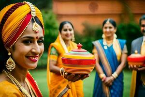 Indien mariage la photographie dans Delhi. généré par ai photo