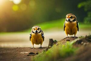 photo fond d'écran le ciel, des oiseaux, le soleil, des oiseaux, le soleil, des oiseaux, le Soleil. généré par ai