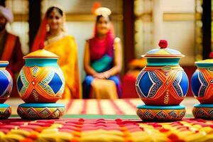 Indien mariage décor idées. généré par ai photo