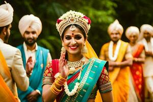 Indien mariage dans Bangalore. généré par ai photo