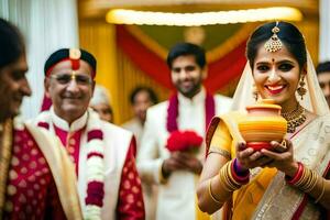 Indien mariage la cérémonie dans Bangalore. généré par ai photo