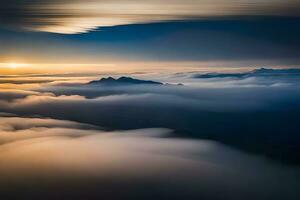 une vue de le montagnes de un avion. généré par ai photo