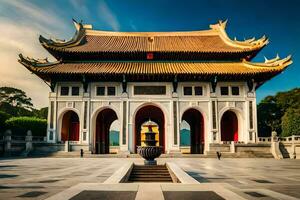 le d'or porte de le temple de paradis dans Taïwan. généré par ai photo