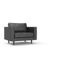 moderne noir cuir chaise isolé sur blanc arrière-plan.éléments de architecture. conception modèle pour graphique. meubles collection photo
