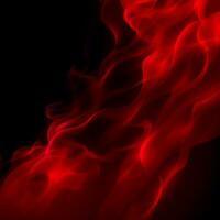 brillant fumée. briller fluide. rouge Couleur particules texture peindre vagues sur foncé noir abstrait Contexte. ai généré. photo