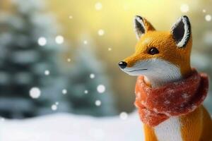 mignonne Noël Renard avec foulard. produire ai photo