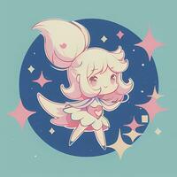 magique fille autocollant cosplay anime style chibi illustration photo