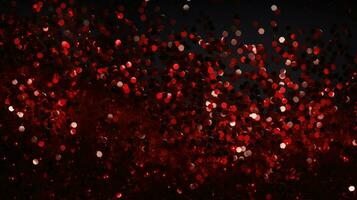 rouge et noir briller - bokeh abstrait Contexte et texture ai génératif photo