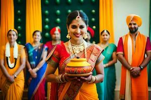 Indien mariage la photographie dans Hyderâbâd. généré par ai photo