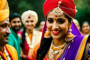 Indien mariage la photographie dans Delhi. généré par ai photo