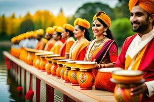 Indien mariage la cérémonie dans kerala. généré par ai photo