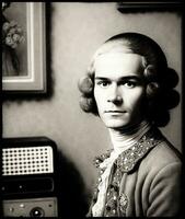 moderne photoréaliste portrait de jean Jacques Rousseau génératif ai photo