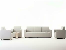 meubles sur blanc Contexte ai génératif photo