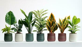 vert plantes d'intérieur dans des pots ajouter une toucher de la nature à le maison, fournir Frais air et une sens de croissance et bien-être. génératif ai. photo