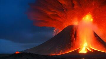 épique volcanique fureur déchaîné, inspirante beauté et destruction dans une Célibataire Cadre. ai généré photo