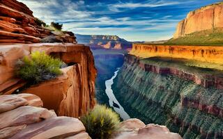 épique érosion, dévoilement le majestueux tapisserie de une sud-ouest le canyon robuste région sauvage. ai généré photo