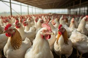 rural poulet bétail cultiver. produire ai photo