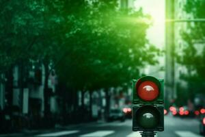vif ville vert circulation lumière rue. produire ai photo