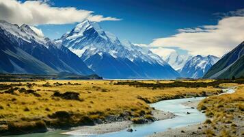 Alpes Nouveau Zélande du sud ai généré photo