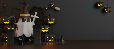 3d le rendu Halloween journée Contexte photo