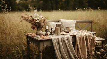 génératif ai, l'automne rustique décoration pour Accueil et fête concept, citrouilles et végétaux, l'automne Contexte photo