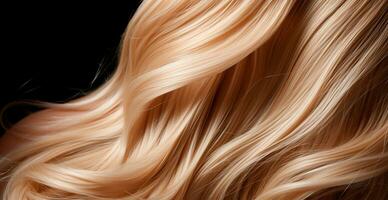 blond cheveux fermer comme Contexte. aux femmes longue Naturel blond cheveux. coiffant ondulé brillant boucles - ai généré image photo