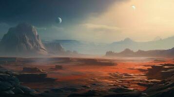 Sud Mars tharsis plateau ai généré photo