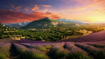 paysage Provence vignobles France ai généré photo