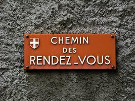 Chambéry, France rue plaque chemin des rendez-vous vous photo