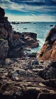 été Soleil plus de Bretagne rocheux littoral plougrescant paysage marin photo