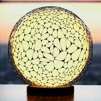 moderne biologique lampe 3d généré éclairant verre sculpture photo