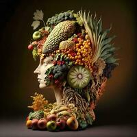 arcimboldo inspiré fruit et légume sculpture photo