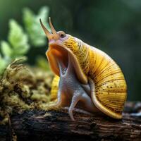 une bâillement escargot génératif ai photo