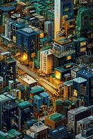 artificiel intelligence paysage urbain Urbain miniature sur circuit planche photo