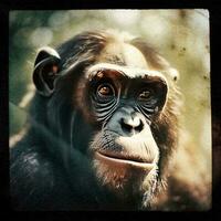 émouvant chimpanzé portrait génératif ai photo