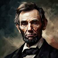 une portrait de abraham Lincoln génératif ai photo
