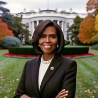 historique portrait de premier noir femelle Président de le uni États. génératif ai. photo