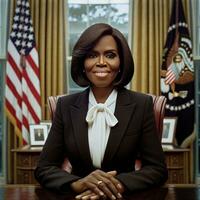 historique portrait de premier noir femelle Président de le uni États. génératif ai. photo