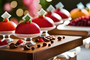 Noël desserts à le Hôtel Ritz Carlton, Kuala lumpur. généré par ai photo