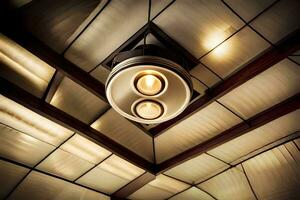 une plafond lumière avec deux lumières sur il. généré par ai photo
