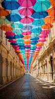 coloré parapluies dans le ville photo