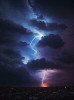 éclairage en haut le foncé explorant le beauté de nocturne ciels photo