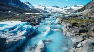 la nature Arctique glacial eau de fonte ai généré photo