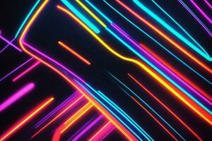 foncé Contexte avec laser fusées éclairantes dans brillant couleurs photo