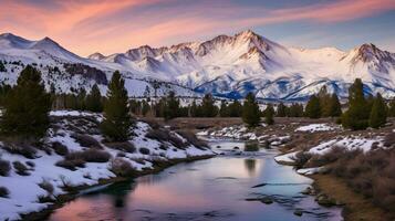 la nature lever du soleil sierras sierra ai généré photo