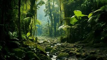 magnifique tropique forêt paysage ai généré photo