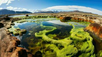 l'eau volcanique algues fleurit ai généré photo