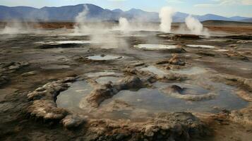 volcan volcanique boue des pots ai généré photo