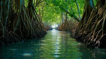 l'eau mangrove forêt côtier ai généré photo
